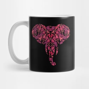 Red Rose Pattern Elephant Mug